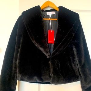 Black velvet cropped coat